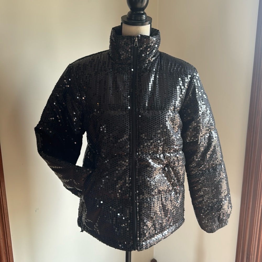 Sterling Kreek Black sequin Puffer vest